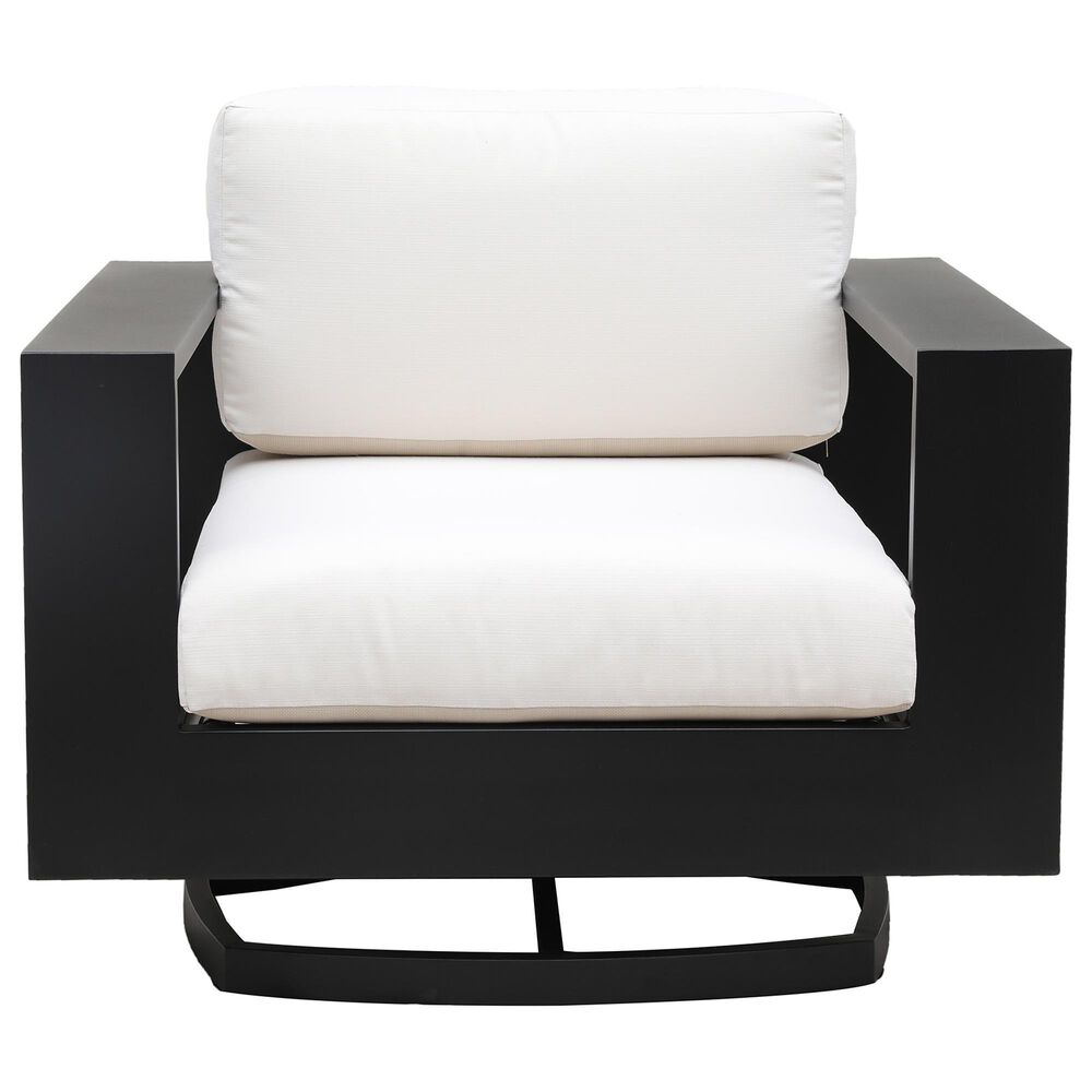 GatherCraft Milan Club Swivel Chair with Cushion in Linen Ivory, , large
