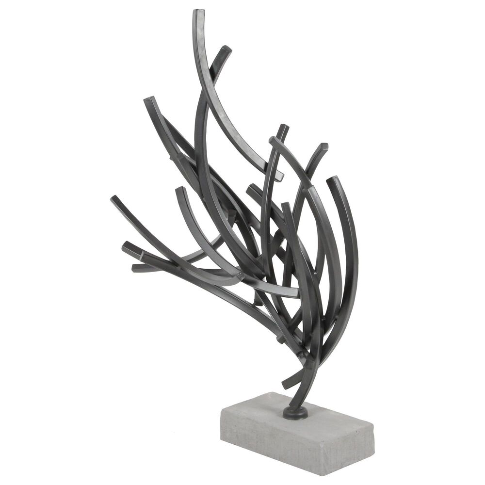Maple and Jade 24&quot; x 17&quot; Abstract Bar Sculpture in Dark Silver and Grayish-White, , large