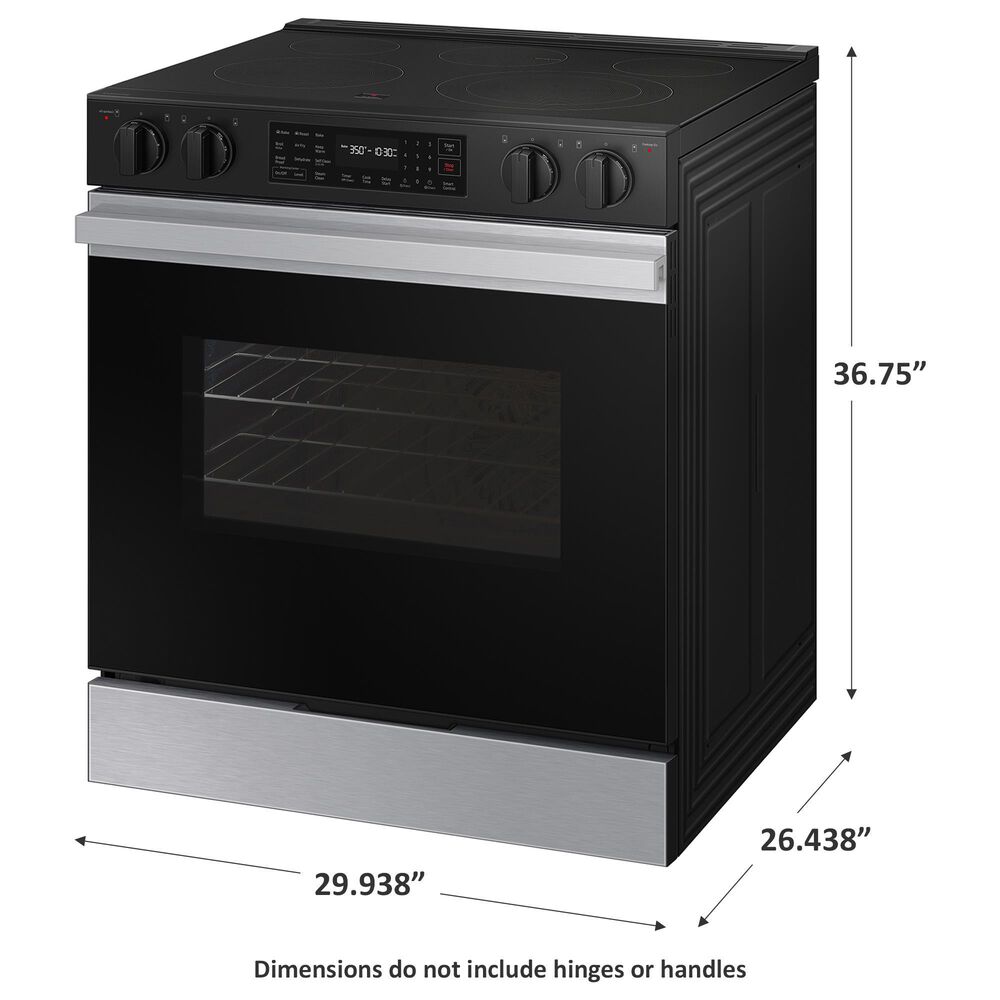 Samsung Bespoke Bespoke 6.3 Cu. Ft. Smart Slide-In Electric Smart Range with 5 Elements in Stainless Steel, , large