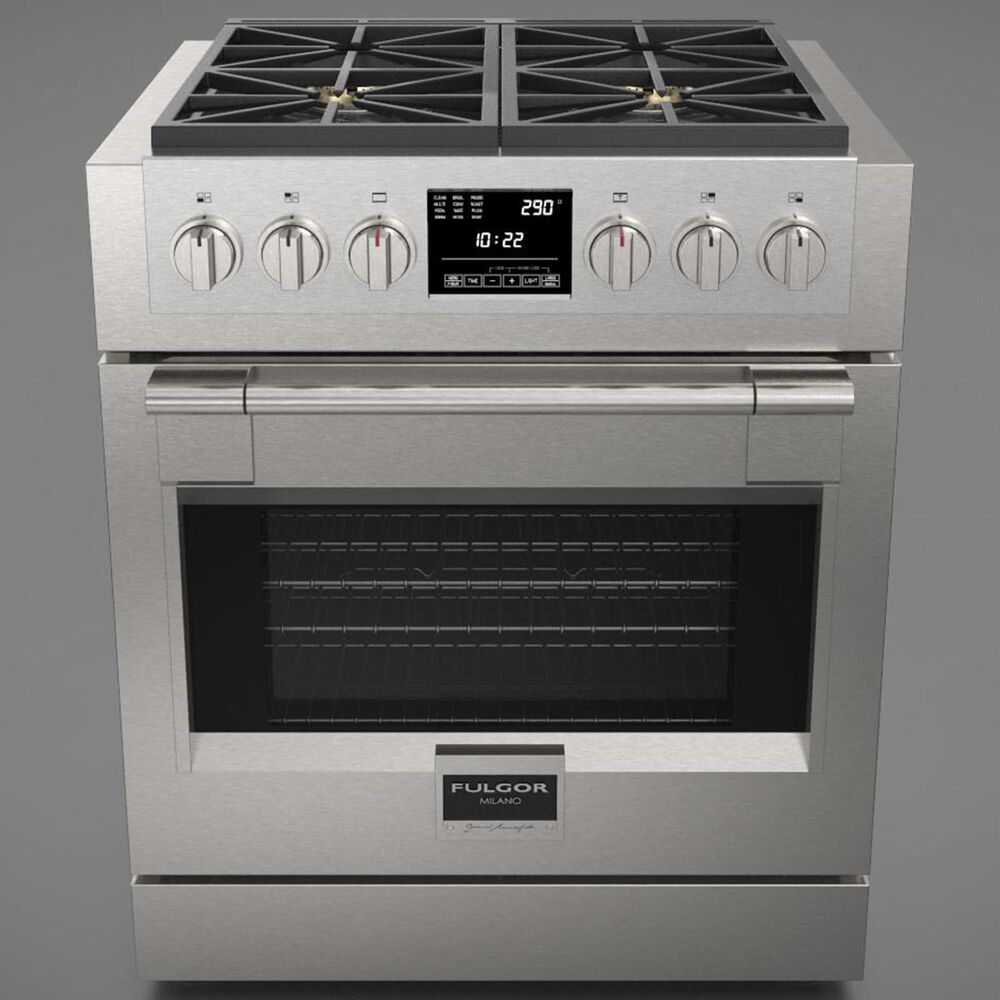 Fulgor Milano Sofia 4.1 Cu. Ft. 30&quot; Professional Dual Fuel Range in Stainless Steel, , large