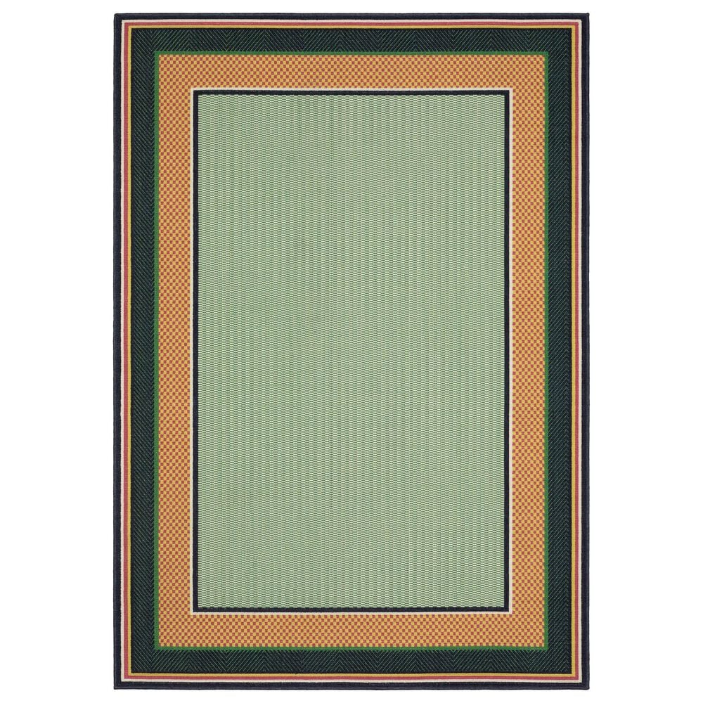 Oriental Weavers Havana Geometric Green and Navy 3"3" x 5" Indoor/Outdoor Area Rug, , large