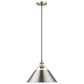 Golden Lighting Orwell 1-Light Wide Large Pendant with Pewter Shade in Aged Brass, , large