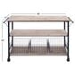 Maple and Jade 3-Drawer Storage Unit with Wire Baskets in Washed Brown and Black, , large
