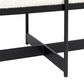 Mercana Amelia Upholstered Bench with Cream Boucle Cushion Seat in Black, , large