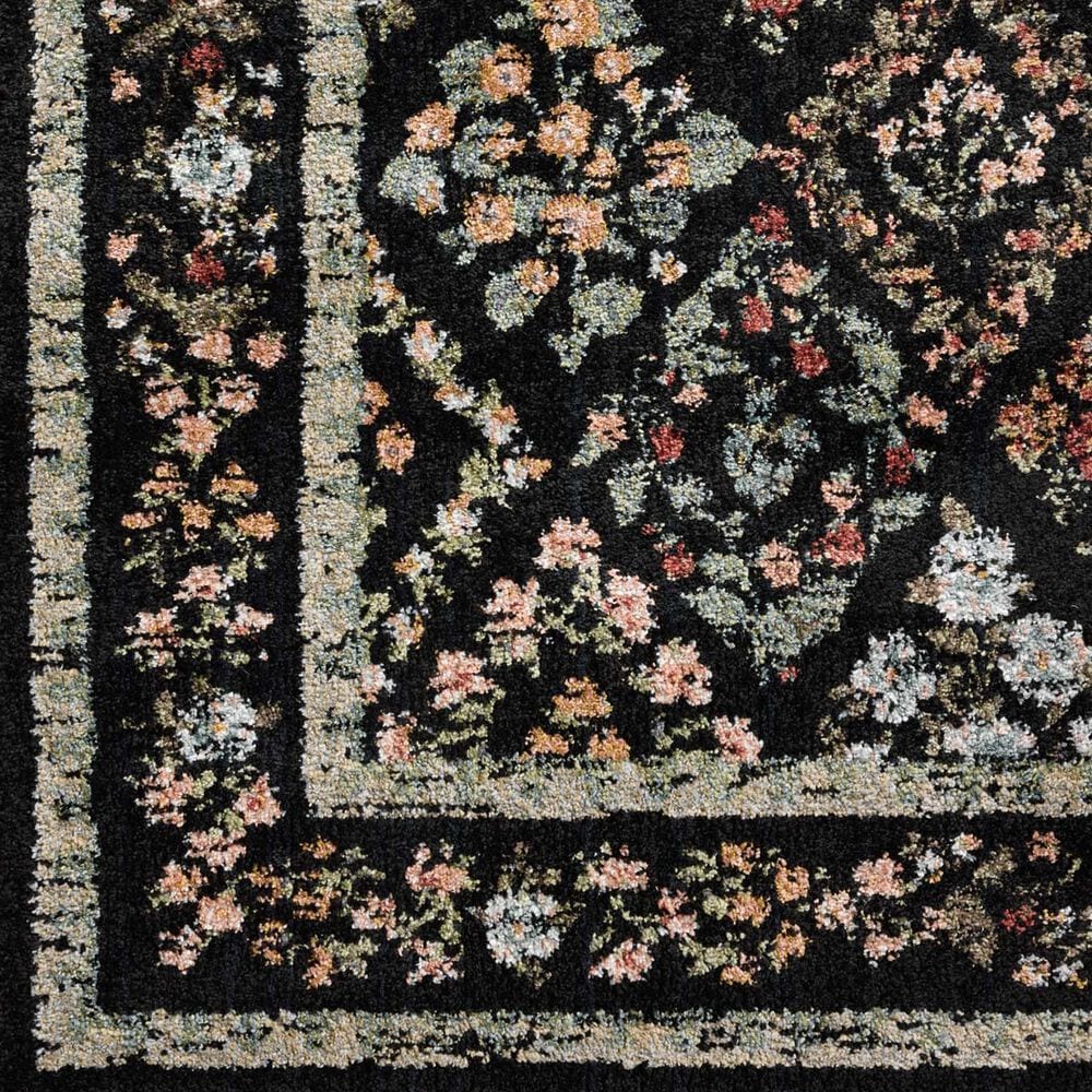 Rifle Paper Co. x Loloi Laurel Parquet 2&#39;8&quot; x 8&#39; Black Runner, , large