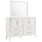 New Heritage Design Andover 6 Drawer Dresser and Mirror in White, , large