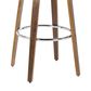 LumiSource Curvini 30" Swivel Barstool with Blue Upholstery in Walnut and Chrome (Set of 2), , large
