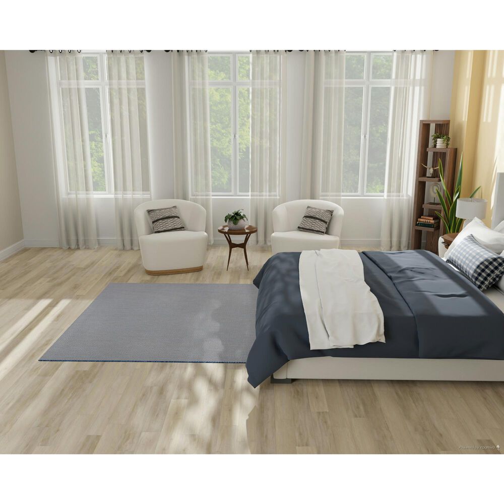 Nourison Courtyard Ivory and Blue 6&#39; Square Indoor/Outdoor Area Rug, , large