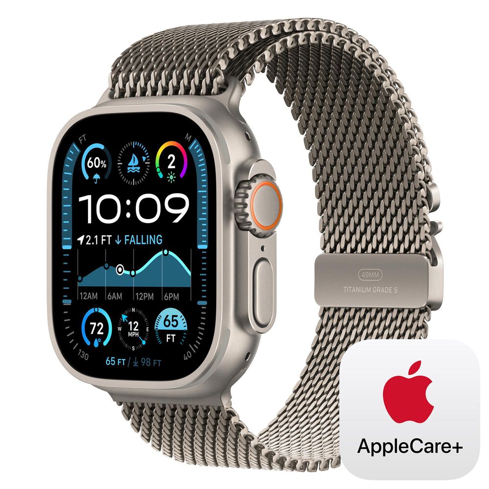 Apple Watch Ultra 2 GPS + Cellular 49mm Natural Titanium Case with Natural Titanium Milanese Loop - M, , large