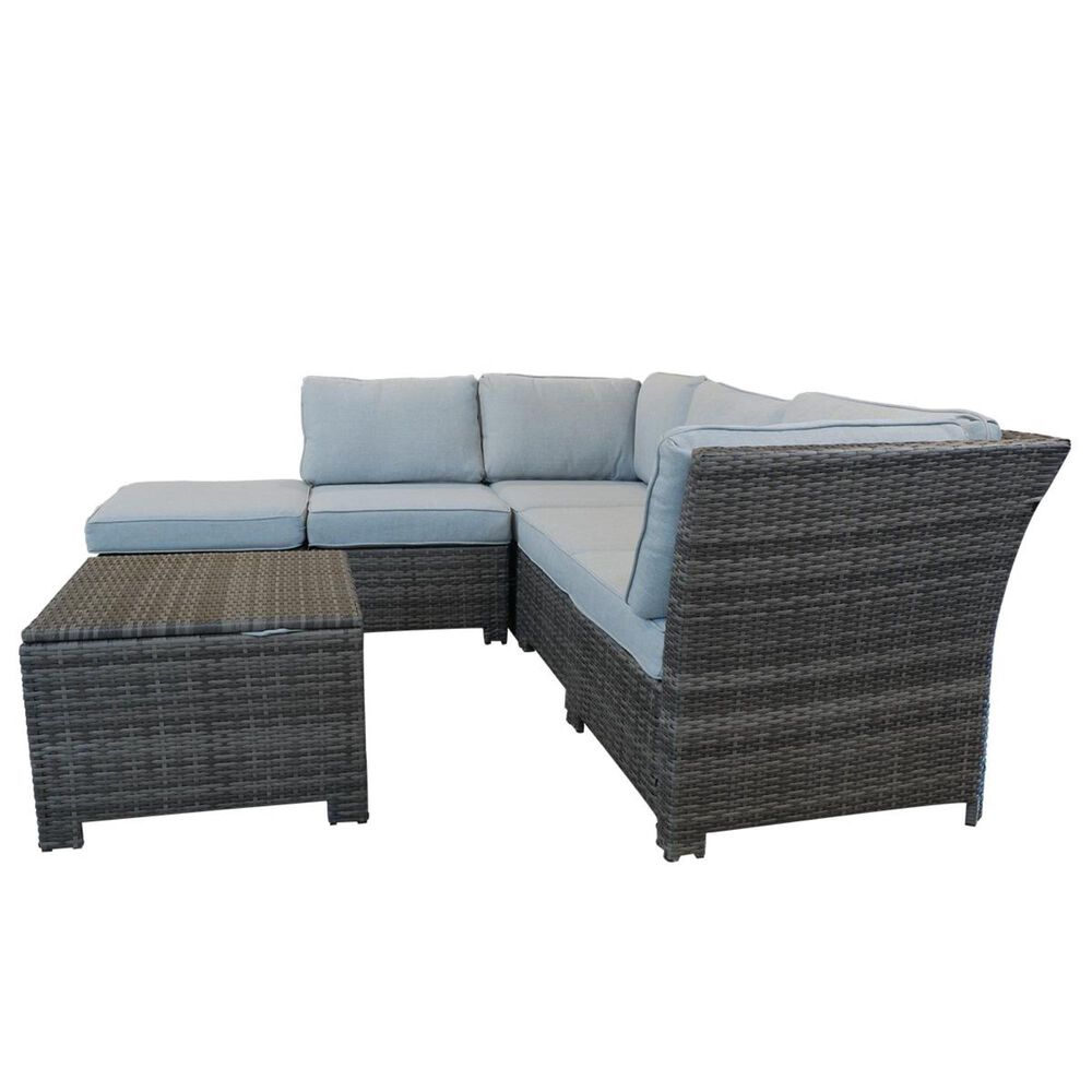 Global Note Collections South Isle 6-Piece Sectional in Gray and Natural, , large