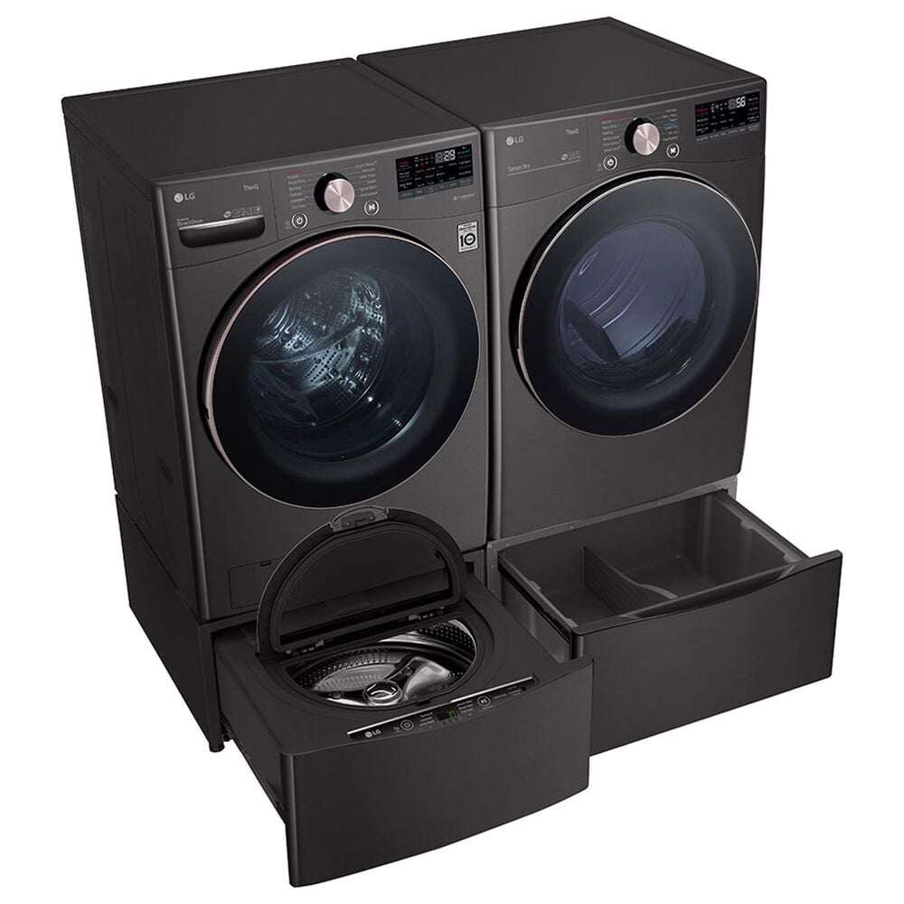 LG 4.5 Cu. Ft. Front Load Washer and 7.4 Cu. Ft. Electric Dryer with  TurboWash 360 Laundry Pair in Black Steel