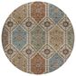 Dalyn Rug Company Silk Road Linen, Mocha, Copper, Gold and Sky 8" Round Area Rug, , large