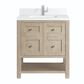 James Martin Vanities Breckenridge 30" Single Vanity in Whitewashed Oak w/Single Hole 3 CM White Zeus Quartz Top & Backsplash, , large