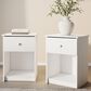 HOMLUX 1-Drawer Modern Nightstand with Knob Handle in White (Set of 2), , large