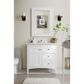 James Martin Vanities Palisades 36" Single Bathroom Vanity in Bright White with 3 cm Arctic Fall Solid Surface Top and Rectangular Sink, , large