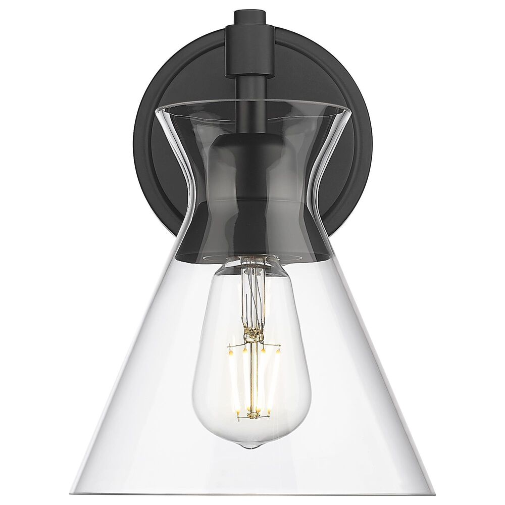 Golden Lighting Malta 1-Light Wall Sconce in Matte Black, , large