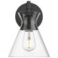 Golden Lighting Malta 1-Light Wall Sconce in Matte Black, , large