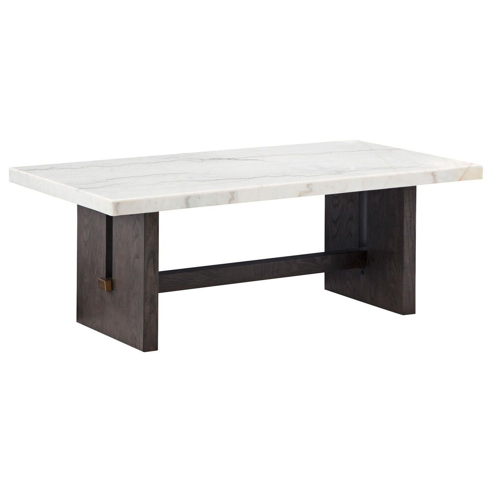 Ashley Burkhaus Coffee Table in White and Dark Brown, , large