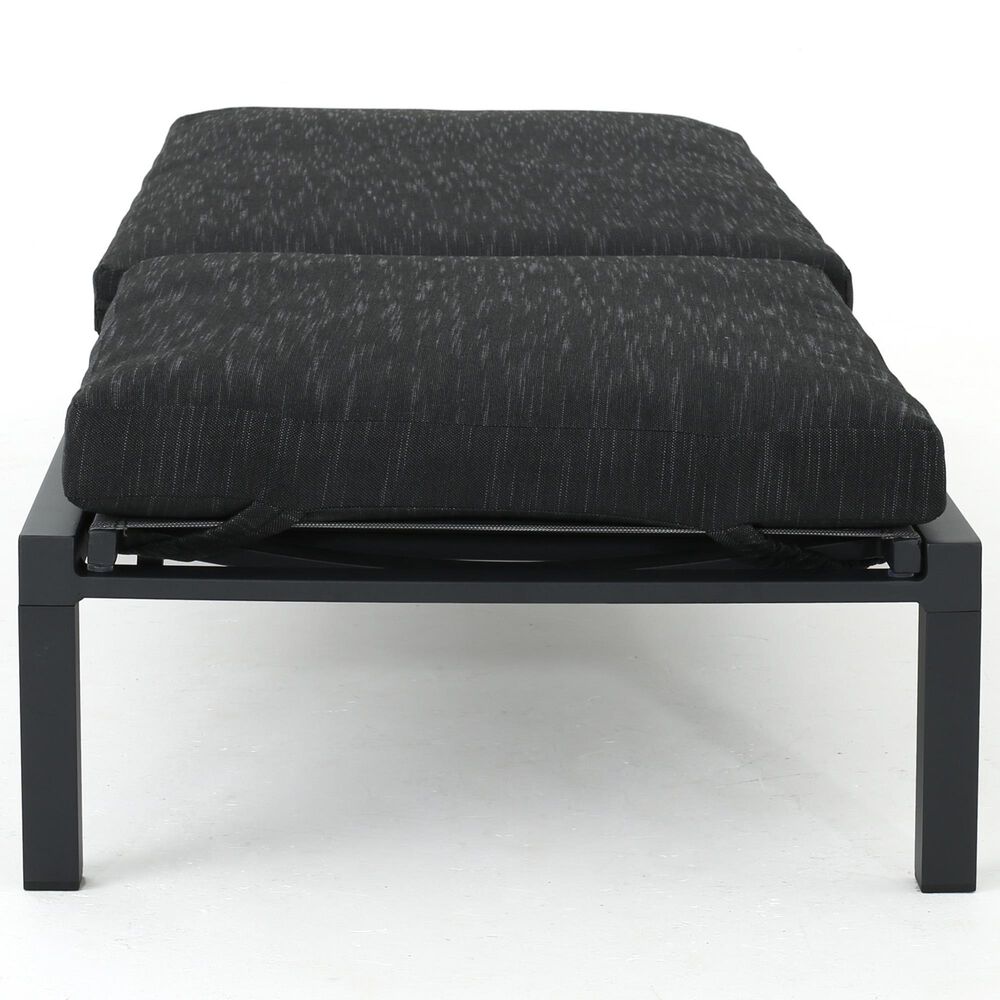 Hearth and Haven Navan Outdoor Foldable and Stackable Chaise Lounge in Dark Grey, , large