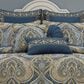 J. Queen New York Messina 12" x 22" Lumbar Pillow in Gold and Navy Blue, , large