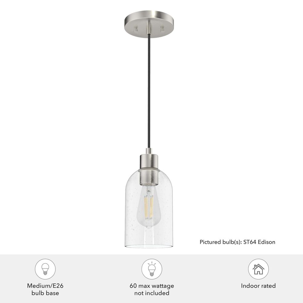 Hunter Lochmeade 1-Light Mini Pendant in Brushed Nickel, , large
