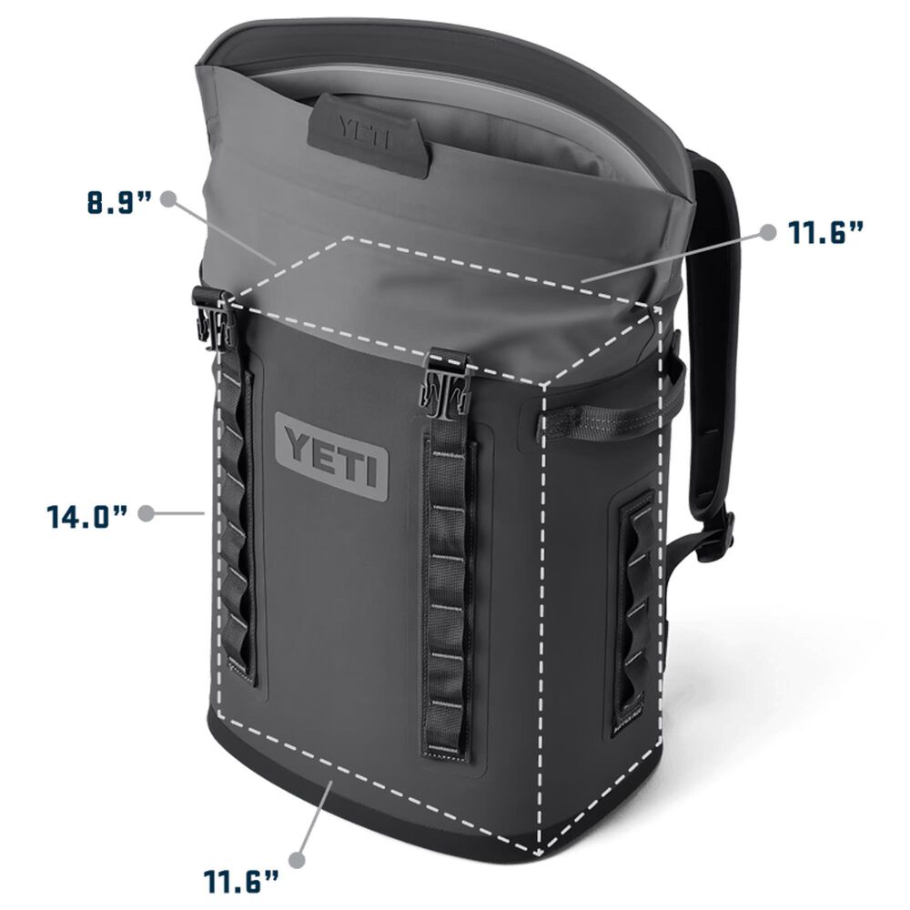 YETI Hopper M20 Backpack Soft Cooler in Olive and King Crab Orange, , large