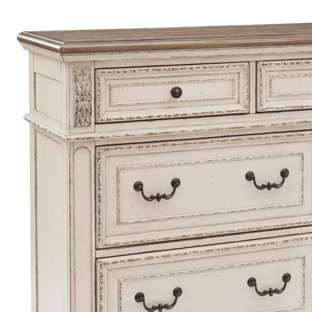 Ashley Realyn Dresser in Chipped White and Brown, , large