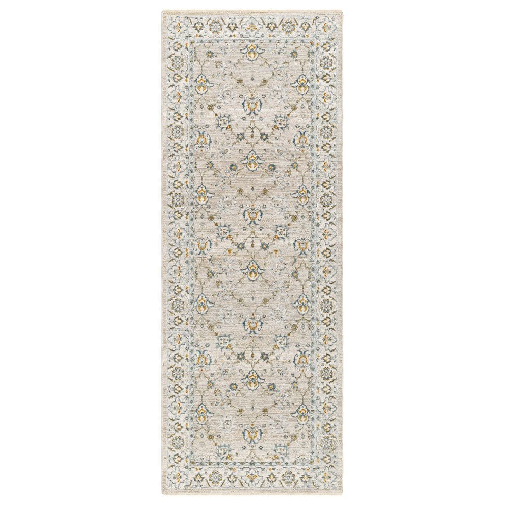 Surya Dresden Taupe, Off-White, Dusty Sage, Light Gray, Deep Teal, Olive and Mustard 2"7" x 10" Runner, , large