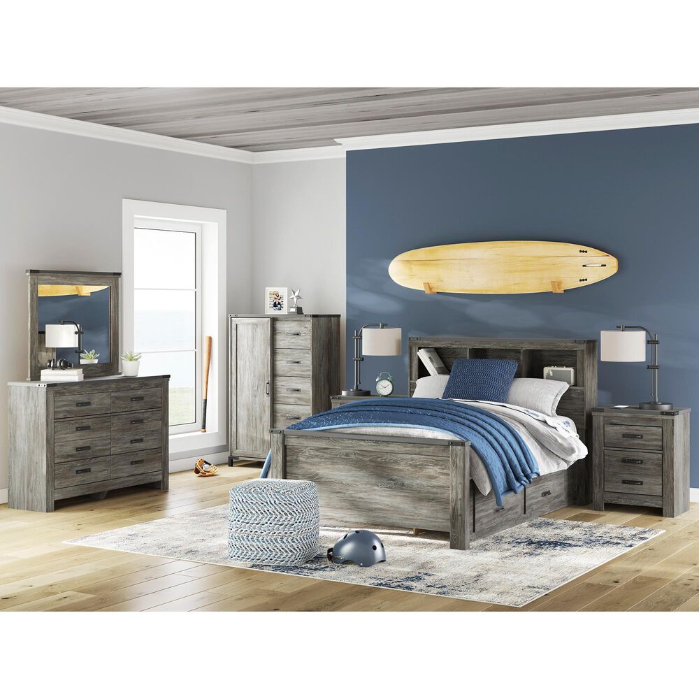 Ashley Frandern 5-Drawer Dressing Chest in Rustic Warm Gray, , large
