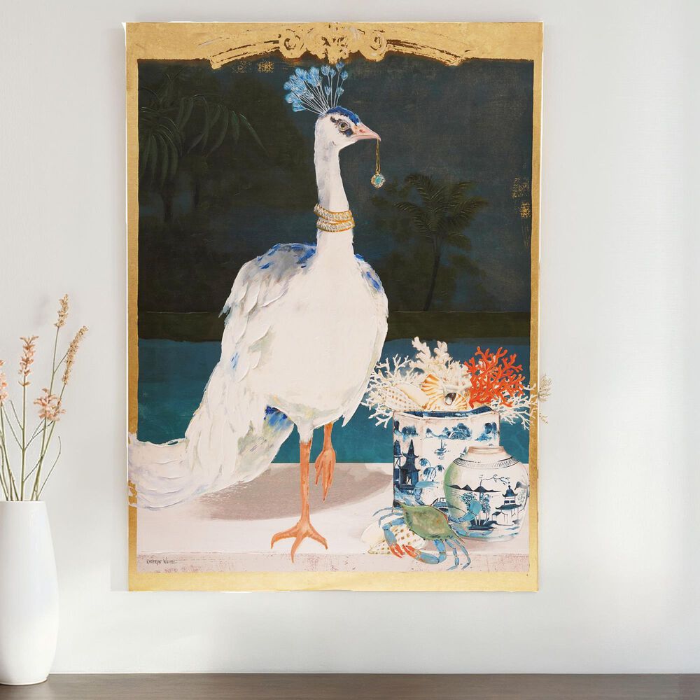 Creative Coop Dapper Home 44" x 60" Bird and Urn Canvas Wall Decor in Multicolor, , large