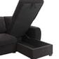 HOMLUX 95"W Teddy Fleece Reversible Sleeper Sectional Sofa with Storage Chaise in Black, , large