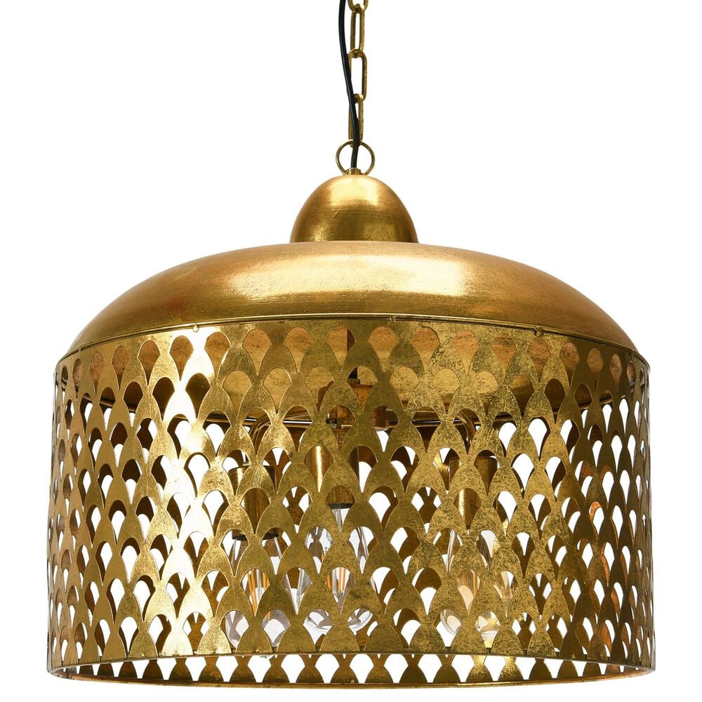 Creative Coop Stella 3-Light Pendant in Brushed Gold, , large
