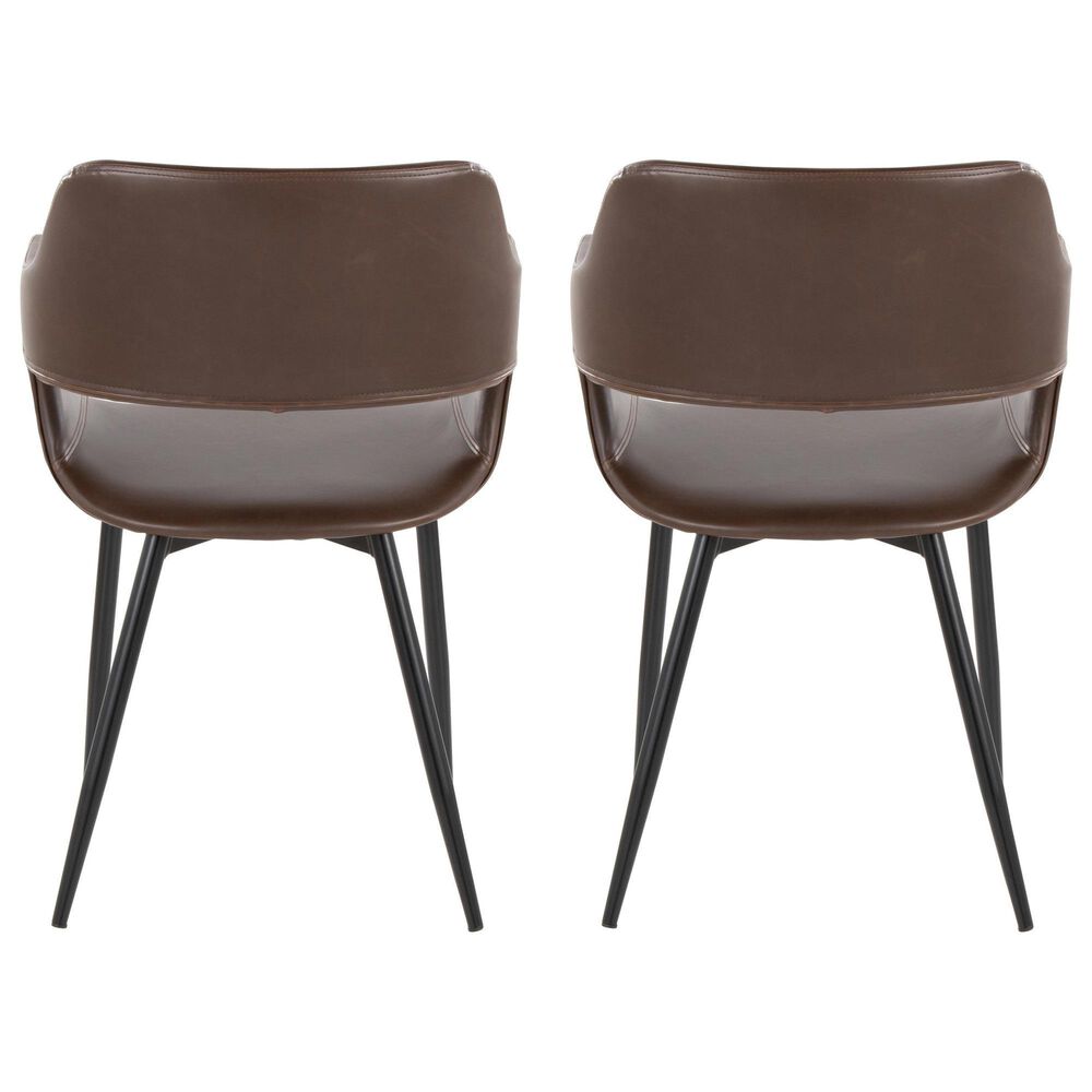 LumiSource Margarite Contemporary Dining/accent Chair in Black Metal and Espresso Faux Leather by LumiSource - Set of 2, , large