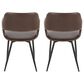 LumiSource Margarite Contemporary Dining/accent Chair in Black Metal and Espresso Faux Leather by LumiSource - Set of 2, , large