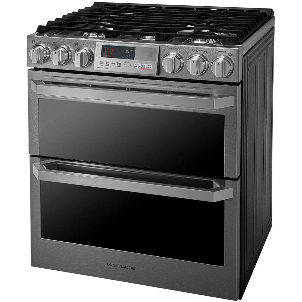 LG Dual Fuel Double Oven Range in Textured Steel, , large