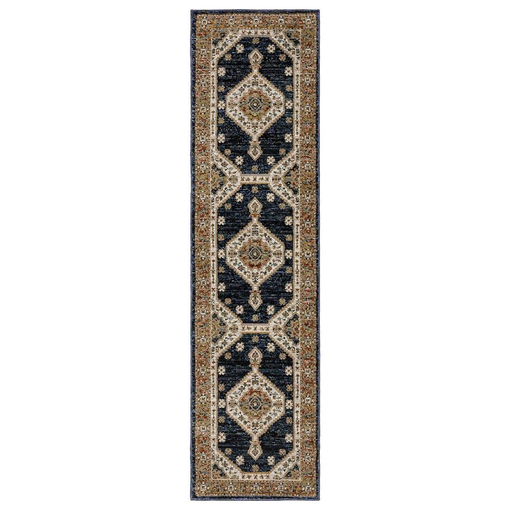 Oriental Weavers Andorra 2"3" x 8" Blue and Orange Runner, , large