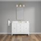 37B Kinsale 48" Single Bathroom Vanity Cabinet in Bright White with White Composite Stone Top and Backsplash, , large