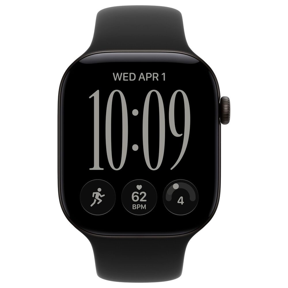 Apple Watch Series 12 (GPS) 46mm Black Aluminum Case with Black Sport Band - S/M, , large