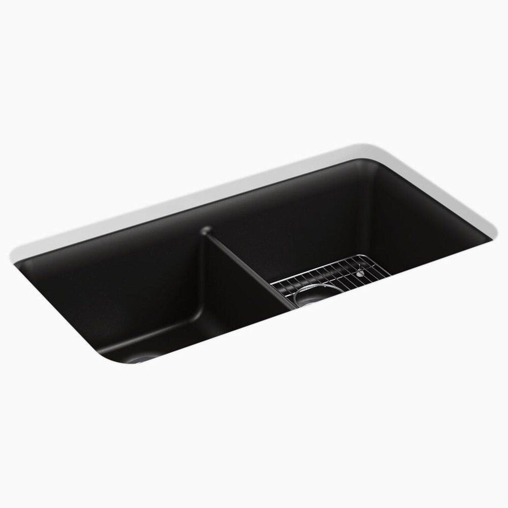 Kohler Cairn 33.5" Double Bowl Sink in Matte Black, , large