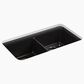 Kohler Cairn 33.5" Double Bowl Sink in Matte Black, , large