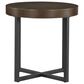 Steve Silver Furniture Yukon Round End Table in Walnut and Black, , large