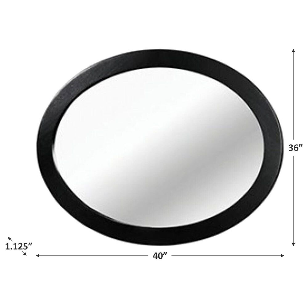 Furniture of America Lennart Oval Mirror in Black, , large
