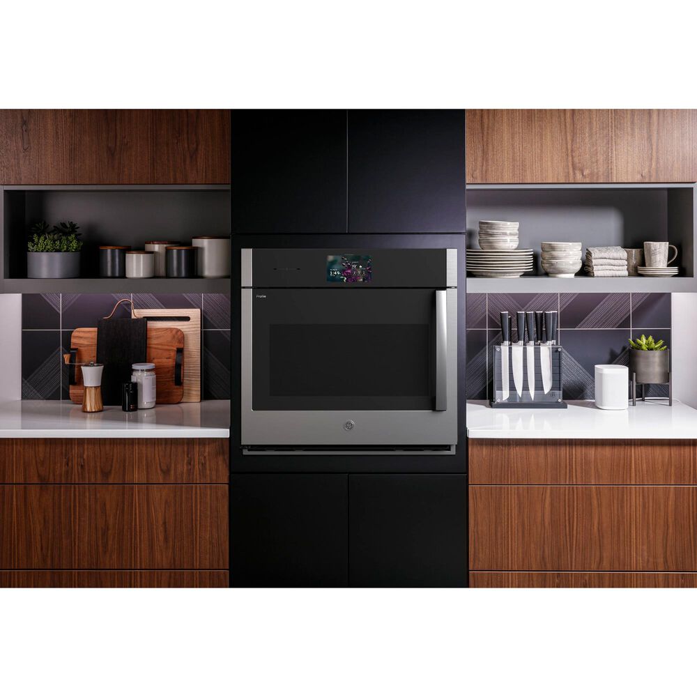 GE Profile 30" Smart Built-in Convection Single Wall Oven with Left-Hand Side-Swing Door in Stainless Steel, , large