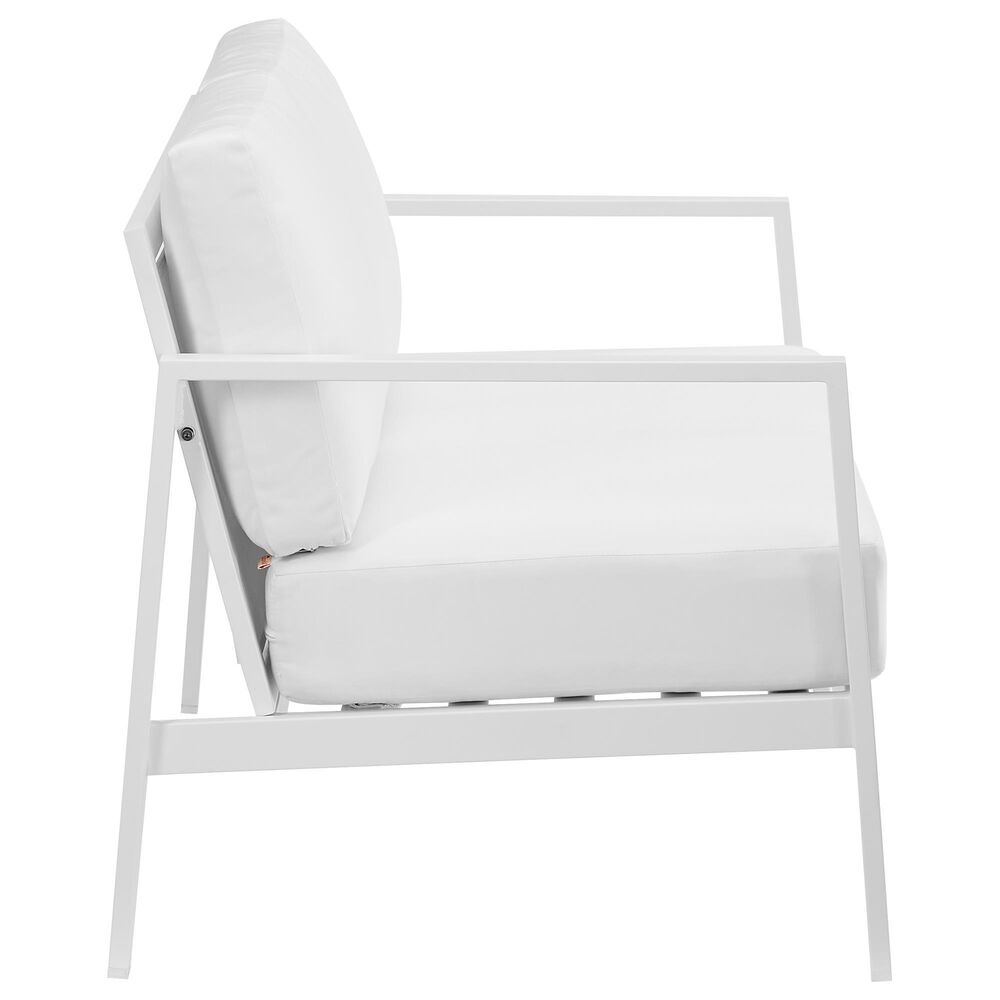 Linon Home Decor Holland Outdoor Loveseat with White Cushions in White, , large