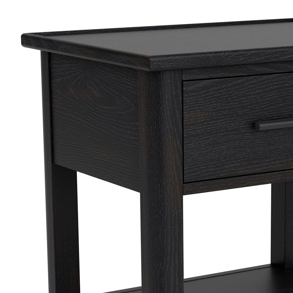 Riverside Furniture Calhoun 1-Drawer Nightstand in Ebony Whiskey Oak with USB Ports, , large