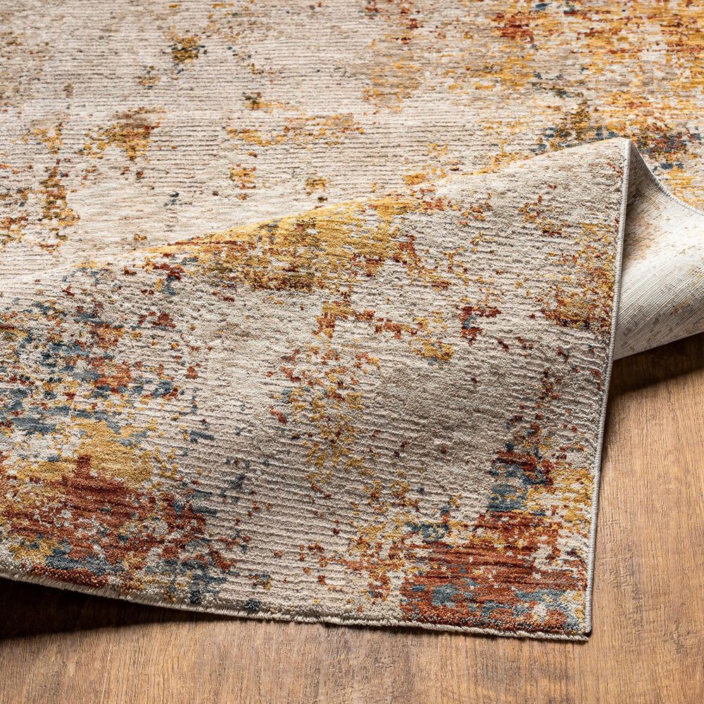 Surya Reina Light Gray, Cream, Medium Gray, Denim, Rust, Mustard and Olive 2&#39;7&quot; x 10&#39; Runner, , large