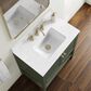 37B Ravello 30" Single Bathroom Vanity Cabinet in Deep Olive Green with Marble Top and Backsplash, , large