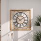 Maple and Jade 29" Wall Clock in Distressed White and Brown, , large