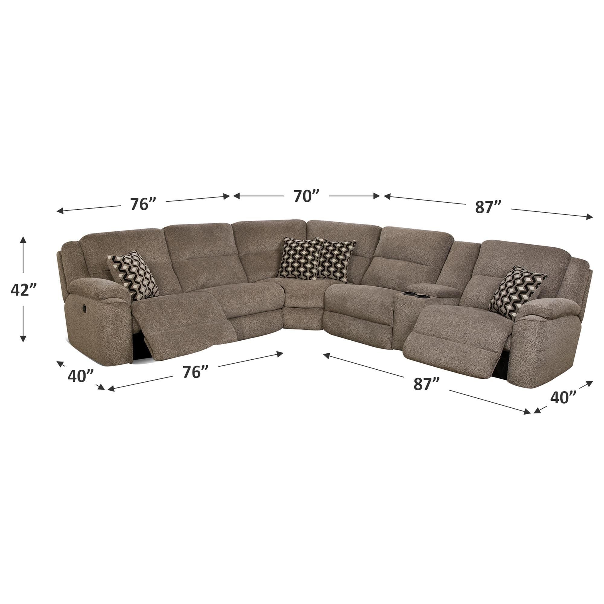 Small curved sales reclining sectional