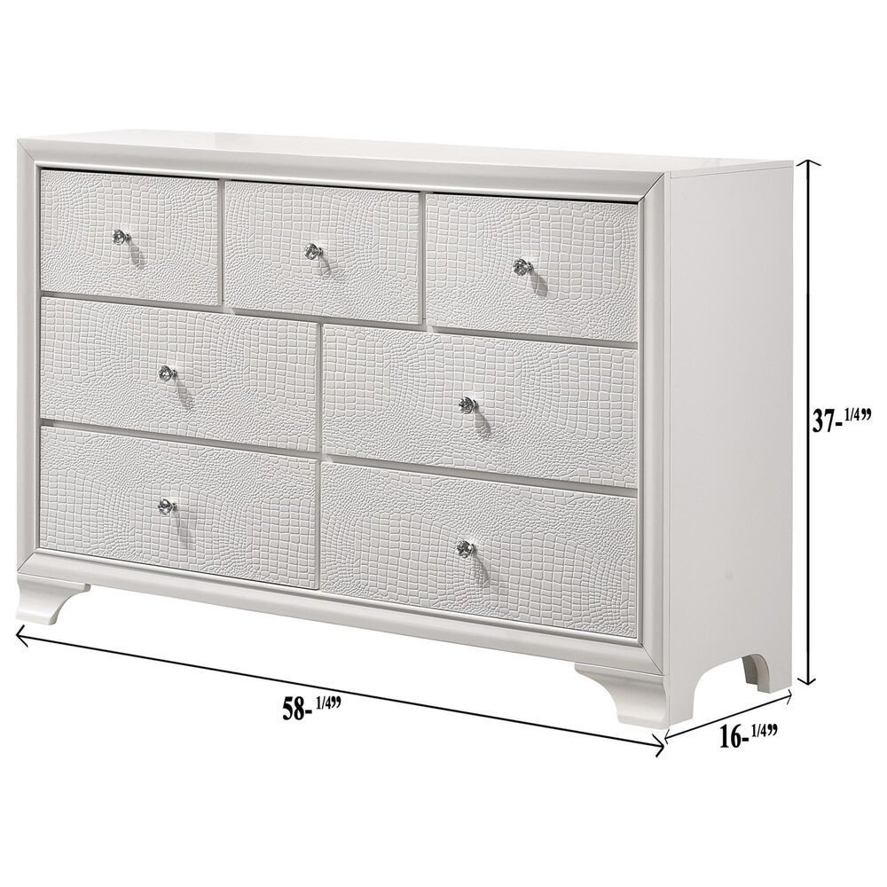 Crown Mark Lyssa 7-Drawer Dresser in Frost, , large